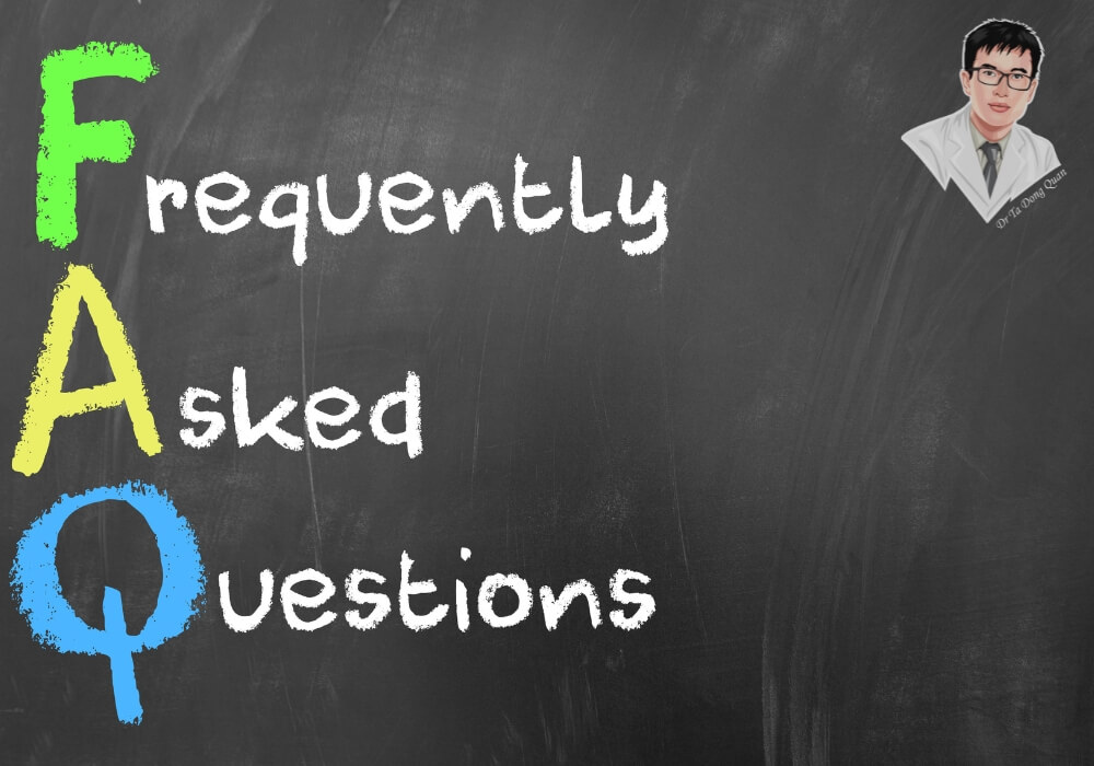 "Câu hỏi thường gặp: Trồng răng Implant mất bao lâu? Bao nhiêu buổi? Có đau không? Giải đáp ngay tại đây!" Minh họa bảng FAQ với các câu hỏi thường gặp liên quan đến trồng răng Implant, thời gian và quy trình phục hồi.