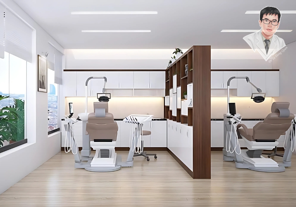 Phòng khám nha khoa hiện đại, không gian sạch sẽ, riêng tư, chuyên trồng răng implant tại TP.HCM.