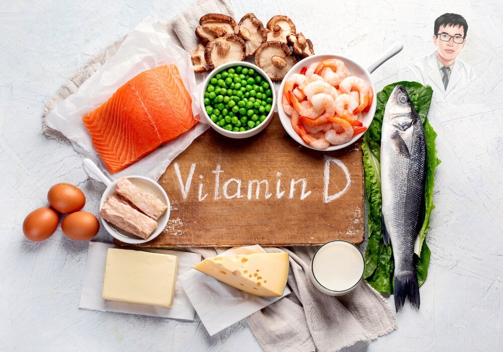 Các thực phẩm giàu Vitamin D như cá hồi, trứng, nấm, và các loại rau củ hỗ trợ tăng cường sức khỏe răng miệng, phòng tránh tụt nướu.